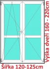 Dvojkrdlov balkonov dvere s priekou OS+O SOFT rka 120-125cm